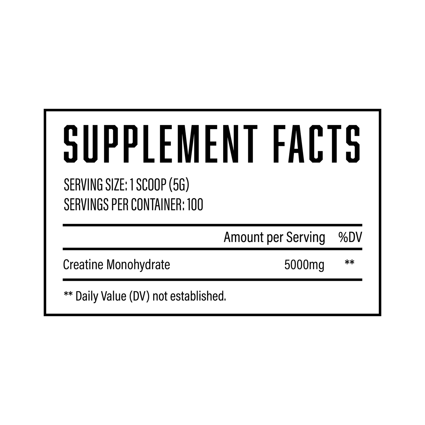 Creatine Powder Supplement Facts