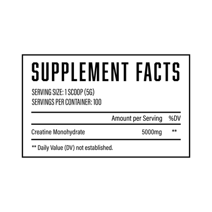 Creatine Powder Supplement Facts